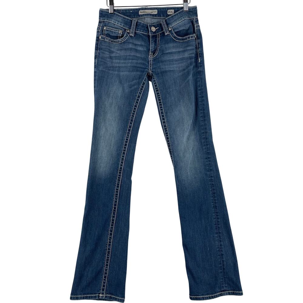 VTG BKE Payton Womens Bootcut Jeans 25XL Blue Medium Wash Curvy Stretch Low Rise